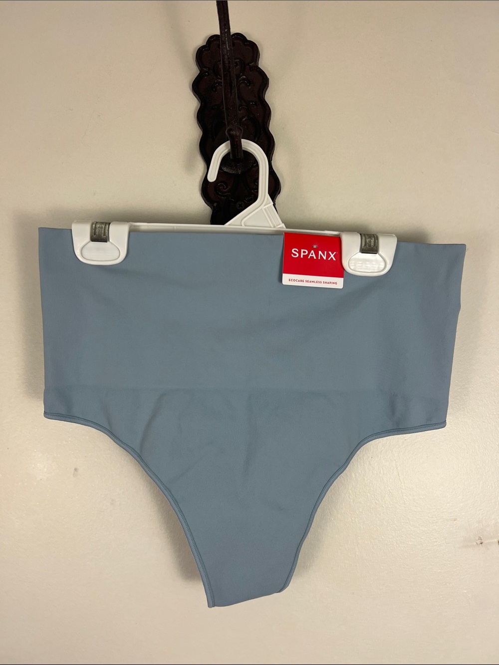 New With Tags Spanx Ecocare Seamless Shaping Thong Blue Size 1X